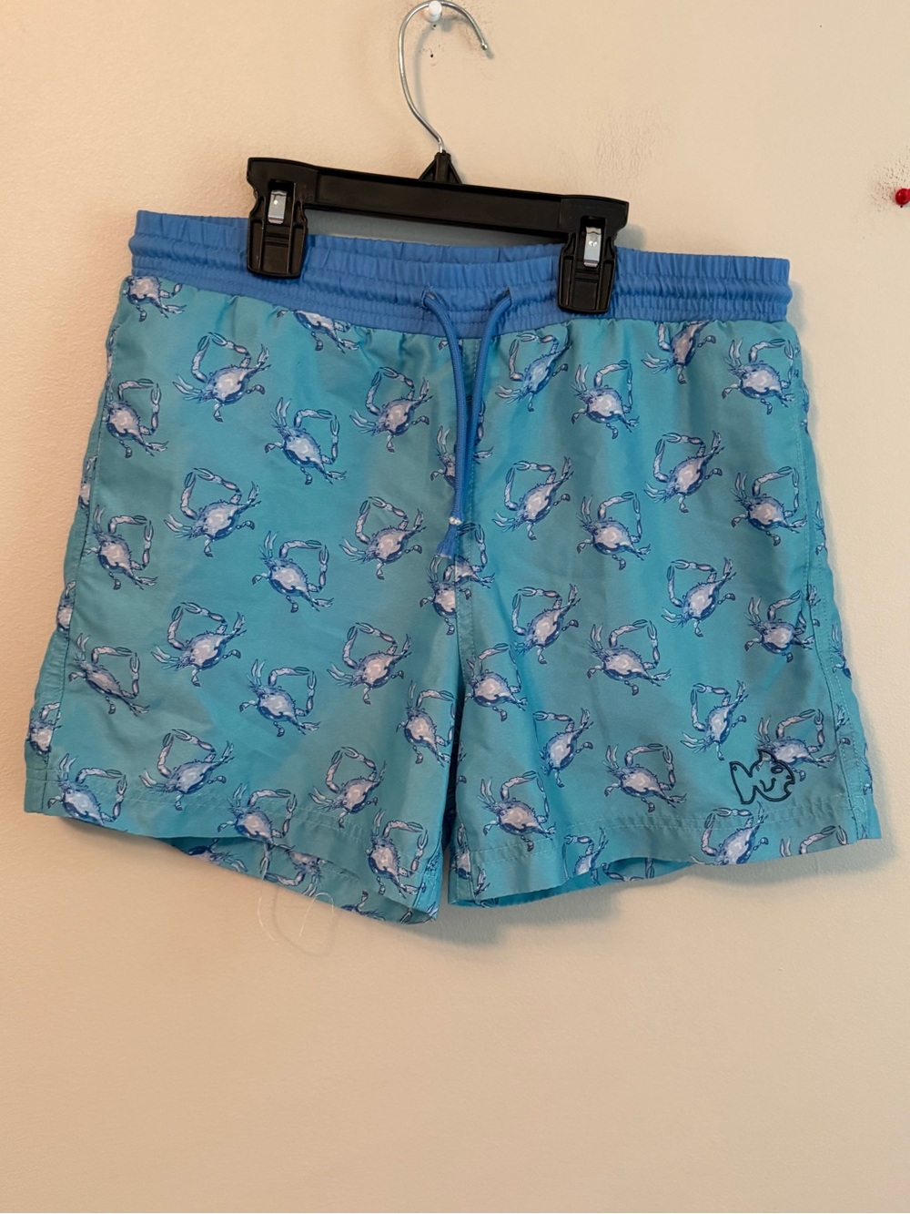 Prodoh Light Blue Crab Print Swim Trunks